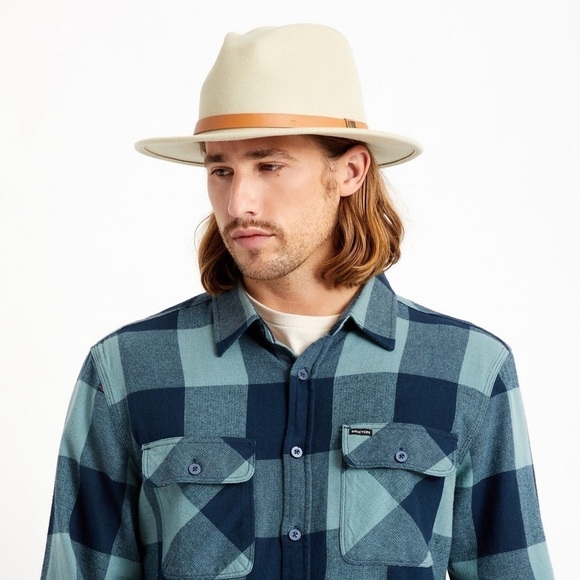 Brixton Messer Fedora Wool Hat- Gravel - Picture 2 of 11